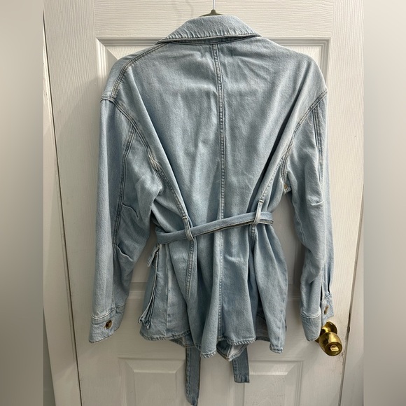 Zara Denim Jacket With Belt - Picture 2 of 4